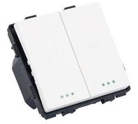 TechBrey Interrupteur Double Bouton-Poussoir Modern Noir Noir G