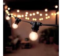 TechBrey Kit Guirlande Lumineuse Extérieure IP44 5m Noir + 5 Ampoules LED Filament B22 2W G45 Noir
