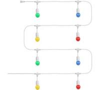 Kit Guirlande Waterproof 5.5m Blanche + 8 Ampoules LED E27 G45 3W de Couleurs Multicolor