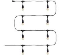 TechBrey Kit Guirlande Waterproof 5.5m Noire + 8 Ampoules LED E27 Filament 4W 2700K Blanc chaud Blanc Chaud 2000K - 2500K G