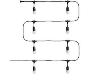 TechBrey Kit Guirlande Waterproof 5.5m Noire + 8 Ampoules LED E27 Filament 4W 2700K Blanc chaud Blanc Chaud 2000K - 2500K G