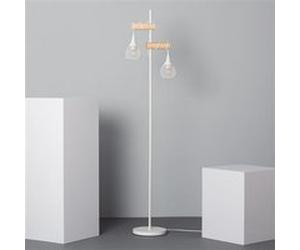TechBrey Lampadaire Bois et Aluminium Monah Blanc Blanc G
