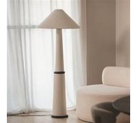 TechBrey Lampadaire Bois et Tissu Lombe Blanc Blanc