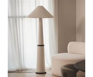TechBrey Lampadaire Bois et Tissu Lombe Blanc Blanc