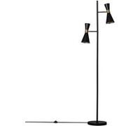 TechBrey Lampadaire Métal 2 Spots Jigger Noir- Doré Noir- Doré G
