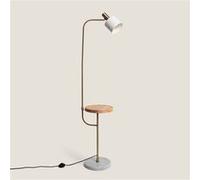 LEDKIA LIGHTING - Lampadaire Métal et Marbre Dafne | Design Contemporain Élégant | Structure Robuste avec Base en Marbre | Idéal pour Salon et Chambre, Blanc
