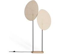 LEDKIA LIGHTING - Lampadaire Elliptica | Métal et Textile | Design Ovale | Compatible Ampoule E27 (Non Incluse) | Éclairage Personnalisable, Noir, Métal, Tissu