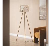 TechBrey Lampadaire Métal et Verre Mattina Doré Doré
