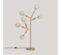 TechBrey Lampadaire Métal et Verre Routi Doré Doré