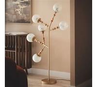 TechBrey Lampadaire Métal et Verre Routi Doré Doré