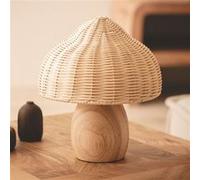 TechBrey Lampe à Poser Bois et Rotin Karava Naturel Naturel G