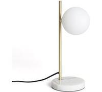 TechBrey Lampe à Poser Métal et Verre Lune Blanc Blanc G