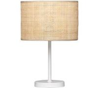 LEDKIA LIGHTING - Lampe à Poser | Rotin et Métal | Compatible Ampoule E27 | Design Élégant pour Salon, Chambre, Cuisine | IP20 Intérieur | Taille 450x300 mm, Blanc