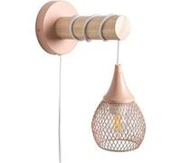 TechBrey Lampe Murale Bois et Métal Monah Noir 250 mm Noir G