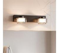 TechBrey Lampe Murale LED 8W Salle de Bain Métal et Verre Zisna Noir Noir G