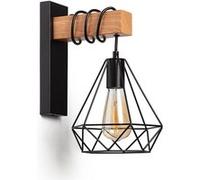 TechBrey Lampe Murale Métal et Bois Sardo Blanc 190 mm Blanc