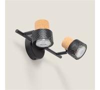 Lampe Murale Métal et Liège Deux Spots Liksy