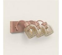 TechBrey Lampe Murale Métal et Verre Aziel 3 Spots Rose Poudré Rose Poudré G