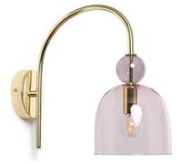 LEDKIA LIGHTING - Lampe Murale Métal et Verre Baudelaire | Fonctionne avec Ampoules E14 | Design Vintage pour Intérieur | Pour Salons, Chambres, Restaurants, Ambre, Verre