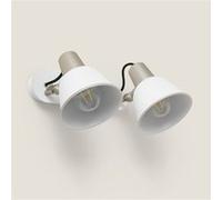 TechBrey Lampe Murale Salle de Bain Métal 2 Spots Birzay Blanc Blanc
