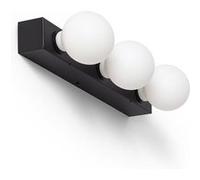 TechBrey Lampe Murale Salle de Bain Métal 3 Spots Aizkra Noir Noir G