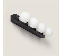 TechBrey Lampe Murale Salle de Bain Métal 4 Spots Aizkra Noir Noir