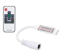 TechBrey Mini Contrôleur Variateur Ruban LED 12/24V DC RGB avec Télécommande RF Blanc