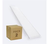TechBrey Pack 2 Panneaux LED 120x30 cm 40 W 4800 lm Certadrive avec Câble de Sécurité No Flicker 4000K Blanc Lot de 2 Blanc neutre