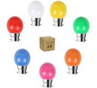 TechBrey Pack 20 Ampoules LED B22 3W 240 lm G45 Monochrome Vert Vert G