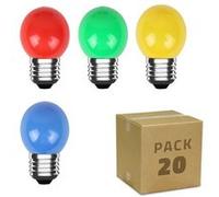 TechBrey Pack 20 Ampoules LED E27 3W 300 lm G45 4 Couleurs Multicolore Multicolore G