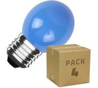 LEDKIA LIGHTING Pack 4 Ampoules LED E27 3W 300 lm G45 Bleu Bleu