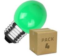 LEDKIA LIGHTING Pack 4 Ampoules LED E27 3W 300 lm G45 Verte Vert