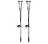 TechBrey Pack de 2 Piquets LED Solaires Extérieur LightningBug 3000K Blanc chaud Noir G