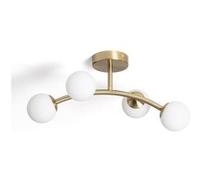 TechBrey Plafonnier 4 Spots Métal et Verre Moonlight Brass Ovo Doré Doré G