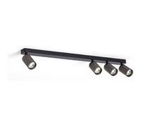 TechBrey Plafonnier Aluminium Breixo 4 Spots Noir Noir
