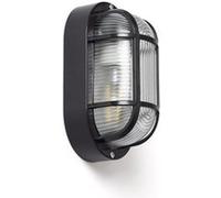 TechBrey Plafonnier Extérieur Ovale 205x120 mm Hublot Kildare Noir Noir Noir