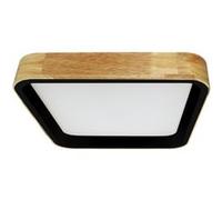 TechBrey Plafonnier LED 15W Carré Bois et Aluminium 370x370 mm CCT Sélectionnable Dari Noir Noir G