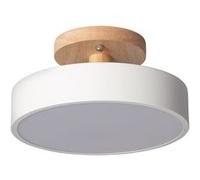 TechBrey Plafonnier LED Bois et Métal 12W CCT Sélectionnable Whisty Blanc Blanc G