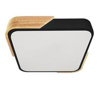 LEDKIA LIGHTING - Plafonnier LED 18W Carré | CCT Sélectionnable 2700K-6500K | Bois et Métal Durable | Pour Chambre, Salon, Cuisine | Dimensions 325x325 mm, Noir