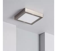 TechBrey Plafonnier LED Carré Métal 18W Argenté 225x225 mm 3000K Blanc chaud Blanc Chaud 2800K - 3200K G