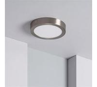 TechBrey Plafonnier LED Rond 18W Métal Ø225 mm Argenté 3000K Blanc chaud Argent G