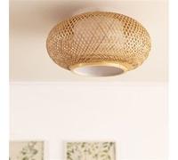 LEDKIA LIGHTING – Plafonnier LED rond Denia Ø400 mm bambou naturel Compatible E27