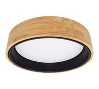 TechBrey Plafonnier LED Rond Bois et Aluminium 20W CCT Sélectionnable Dari Ø470 mm Noir Noir G