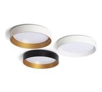 TechBrey Plafonnier LED Rond Métal 20W CCT Sélectionnable Broadway Ø450 mm Noir / Or Noir / Or G