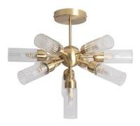 TechBrey Plafonnier Métal et Verre 10 Spots Iraide Doré Doré G