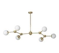 LEDKIA LIGHTING Plafonnier Métal et Verre Moonlight 6 Spots Doré | Compatible Ampoules G9 | Design Élégant pour Intérieur | Idéal pour Salle à Manger, Salon, Bureau