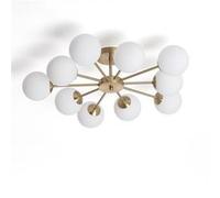 Plafonnier Métal et Verre Moonlight Brass 10 Spots Doré