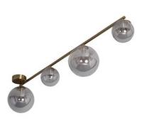 TechBrey Plafonnier Métal et Verre Moonlight Brass 4 Spots Rose Rose G