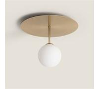 TechBrey Plafonnier Métal et Verre Moonlight Brass Doré Doré