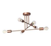 TechBrey Plafonnier Métal Fimbo 6 Spots Noir mat Noir mat G